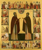 Икона преподобных Кирилла и Марии с житием